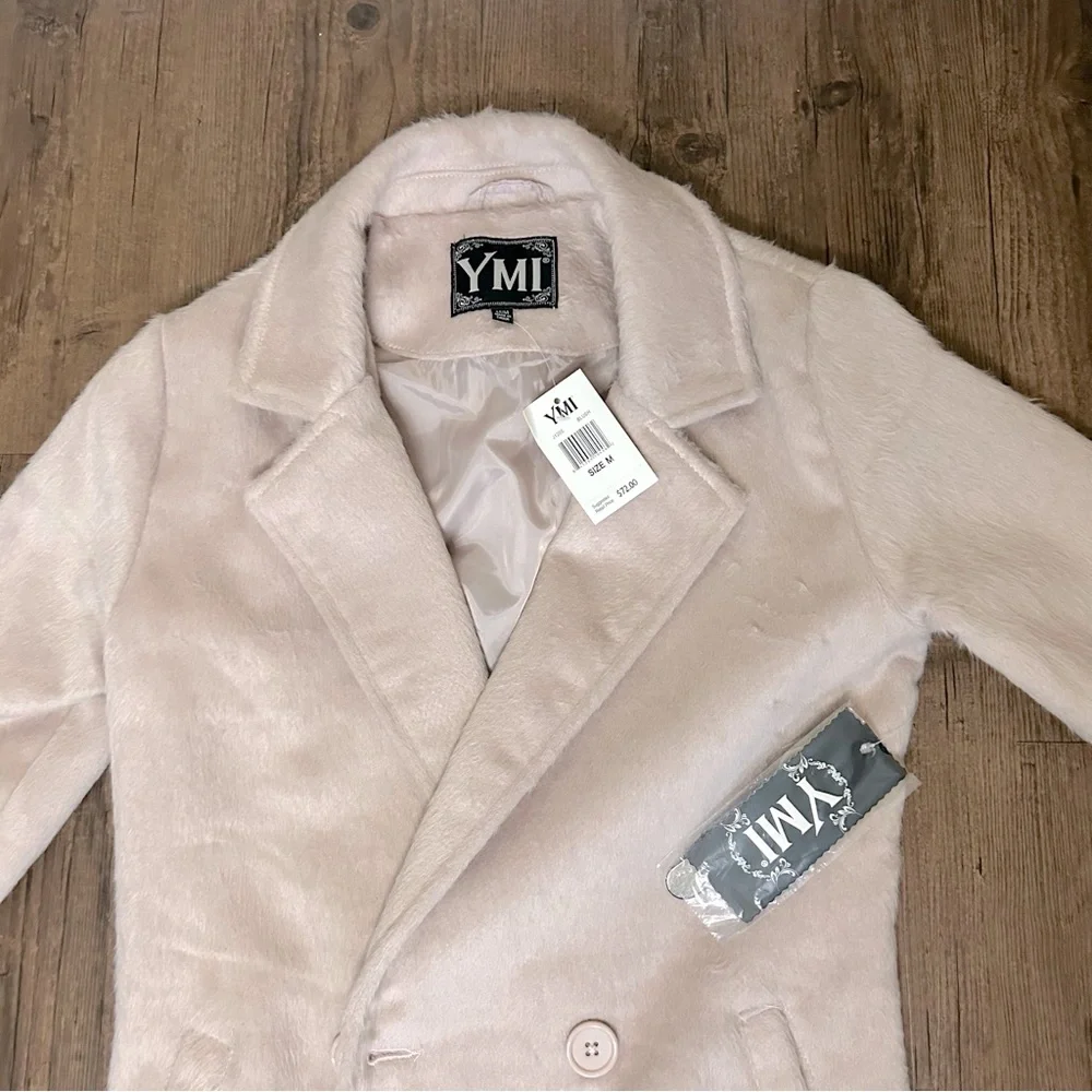 YMI faux fur blush pink coat - Picture 5 of 11